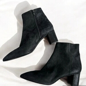 AGL Black Marette Leather Heeled Boots Size 42 US 11/11.5
